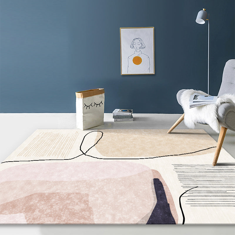 Creative decorative carpet Multicolored abstract print carpet Polypropylene non-slip backing pet-friendly carpet
