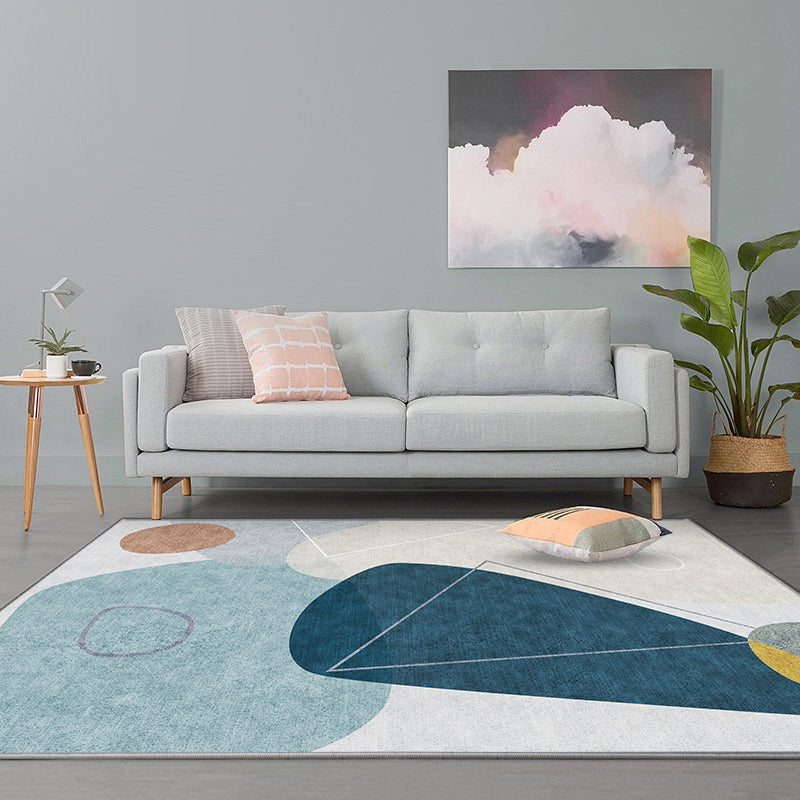 Creative decorative carpet Multicolored abstract print carpet Polypropylene non-slip backing pet-friendly carpet