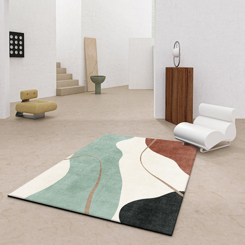 Western Home Rug Multicolored Abstract Pattern Rug Synthetic Non-Slip Washable Rug