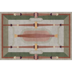 Morandi color geometric rug synthetic western rug non-slip backing machine washable rug for the living room