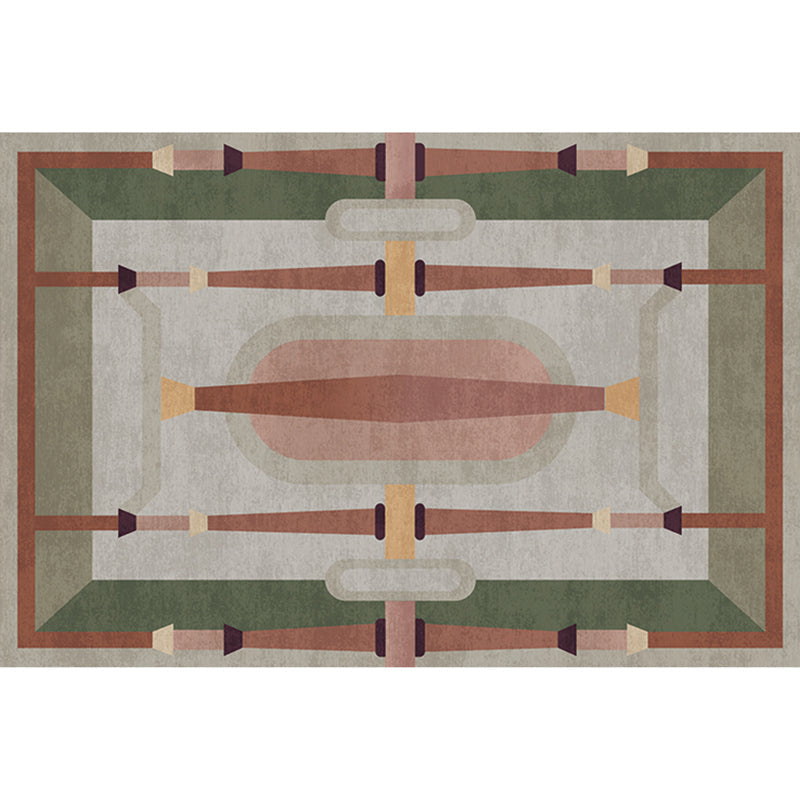 Morandi color geometric rug synthetic western rug non-slip backing machine washable rug for the living room
