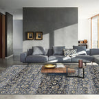 Country Living Room Rug Multicolored Geometric Rug Polypropylene Non-Slip Back Machine Washable Rug
