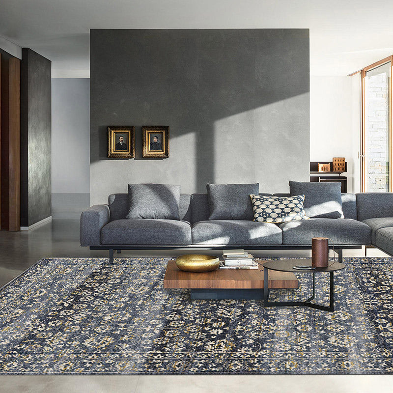 Country Living Room Rug Multicolored Geometric Rug Polypropylene Non-Slip Back Machine Washable Rug
