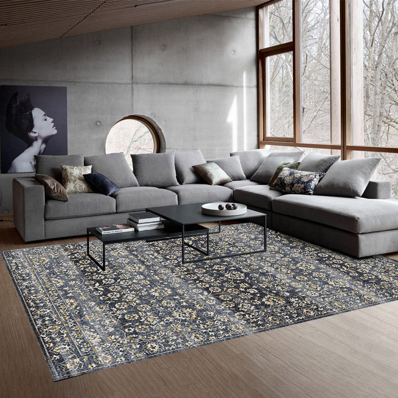 Country Living Room Rug Multicolored Geometric Rug Polypropylene Non-Slip Back Machine Washable Rug
