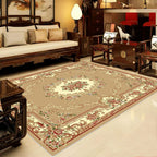 Retro Multicolored Western Rug Synthetic Flower Design Area Rug Non-Slip Washable Rug for Living Room
