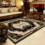 Retro Multicolored Western Rug Synthetic Flower Design Area Rug Non-Slip Washable Rug for Living Room