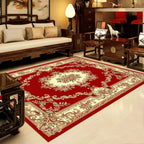 Retro Multicolored Western Rug Synthetic Flower Design Area Rug Non-Slip Washable Rug for Living Room