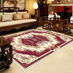 Retro Multicolored Western Rug Synthetic Flower Design Area Rug Non-Slip Washable Rug for Living Room