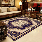 Retro Multicolored Western Rug Synthetic Flower Design Area Rug Non-Slip Washable Rug for Living Room