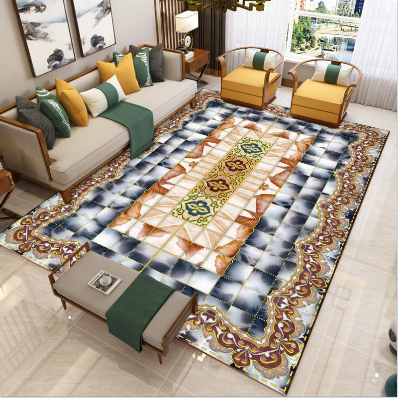 Luxury Southwest Rug Multicolored Floral Print Rug Pet-Friendly Easy to Care Washable Rug for the Living Room