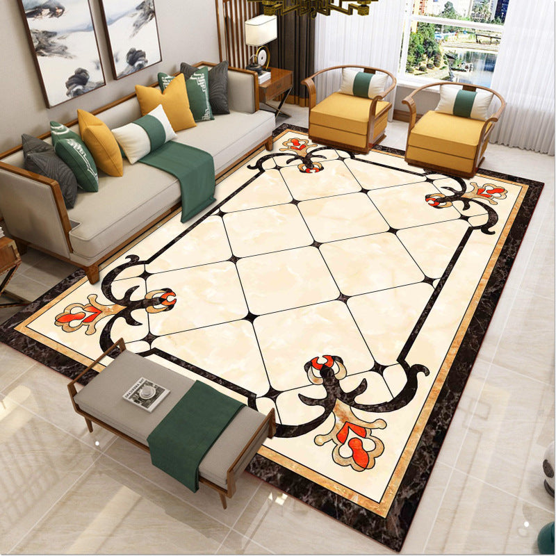 Luxury Southwest Rug Multicolored Floral Print Rug Pet-Friendly Easy to Care Washable Rug for the Living Room