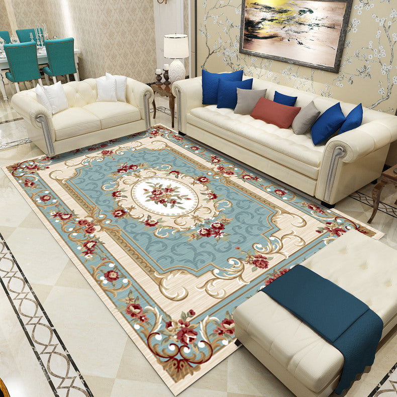 Antique patterned rug multicolored polypropylene indoor rug easy care washable rug for living room