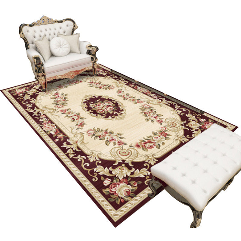 Antique patterned rug multicolored polypropylene indoor rug easy care washable rug for living room