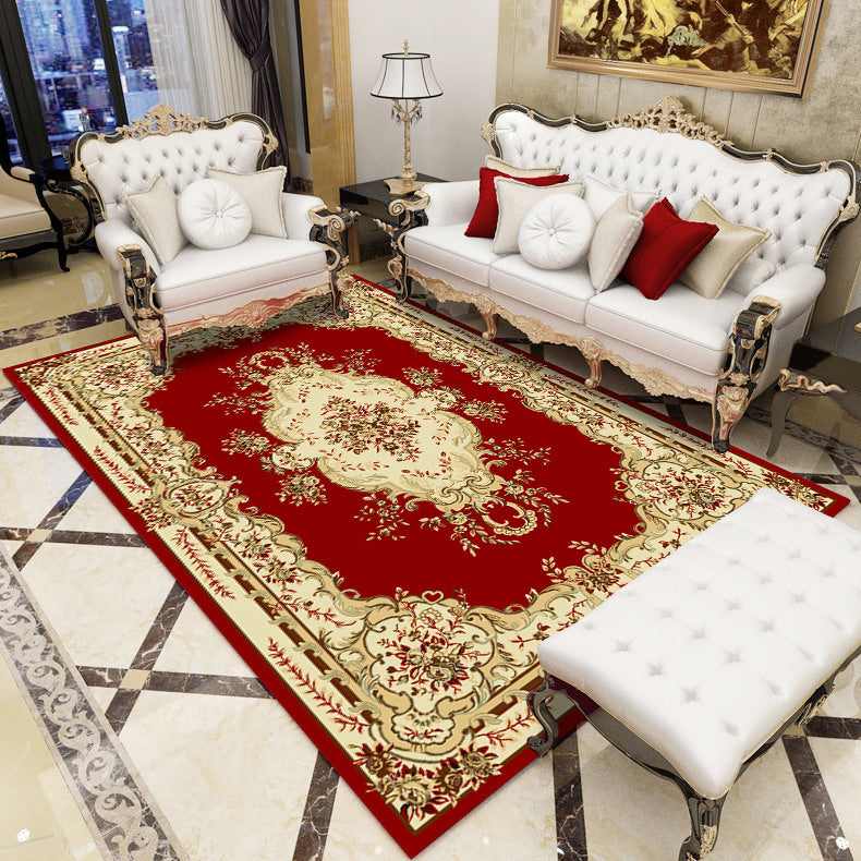 Antique patterned rug multicolored polypropylene indoor rug easy care washable rug for living room