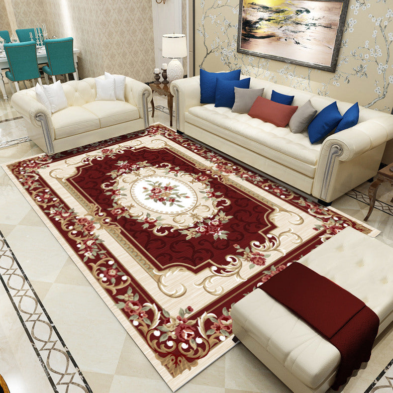 Antique patterned rug multicolored polypropylene indoor rug easy care washable rug for living room