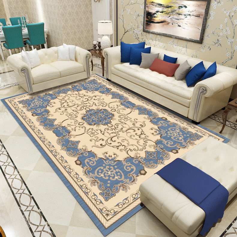 Antique patterned rug multicolored polypropylene indoor rug easy care washable rug for living room