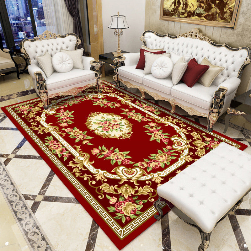 Antique patterned rug multicolored polypropylene indoor rug easy care washable rug for living room