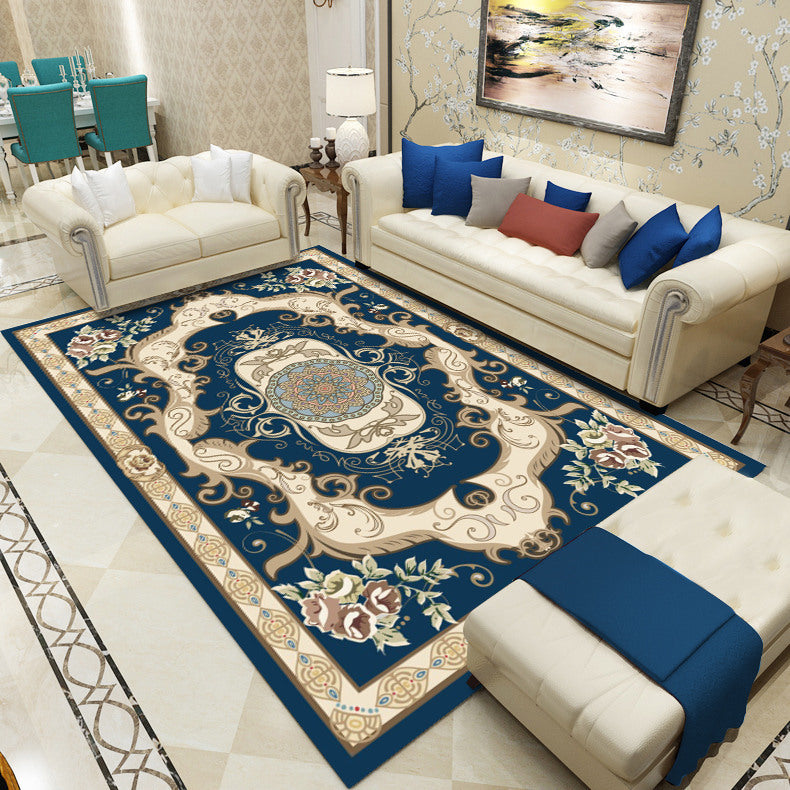 Antique patterned rug multicolored polypropylene indoor rug easy care washable rug for living room