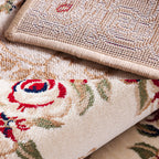 Multicolored Living Room Carpet Olden Floral Pattern Carpet Polyester Easy Care Machine Washable Indoor Carpet