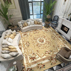 Retro Living Room Rug Multicolor Floral Indoor Rug Polypropylene Pet-Friendly Washable Easy Care Rug