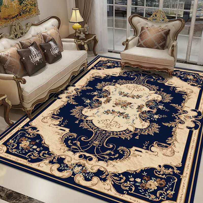 Southwestern Living Room Rug Multicolored Floral Pattern Rug Polyester Pet-friendly Stain-resistant Area Rug