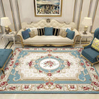 Western Floral Printed Rug Multifunctional Polyester Rug Pet-friendly Non-slip Rug for Living Room