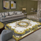 Western Floral Printed Rug Multifunctional Polyester Rug Pet-friendly Non-slip Rug for Living Room