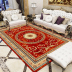 Western Floral Printed Rug Multifunctional Polyester Rug Pet-friendly Non-slip Rug for Living Room