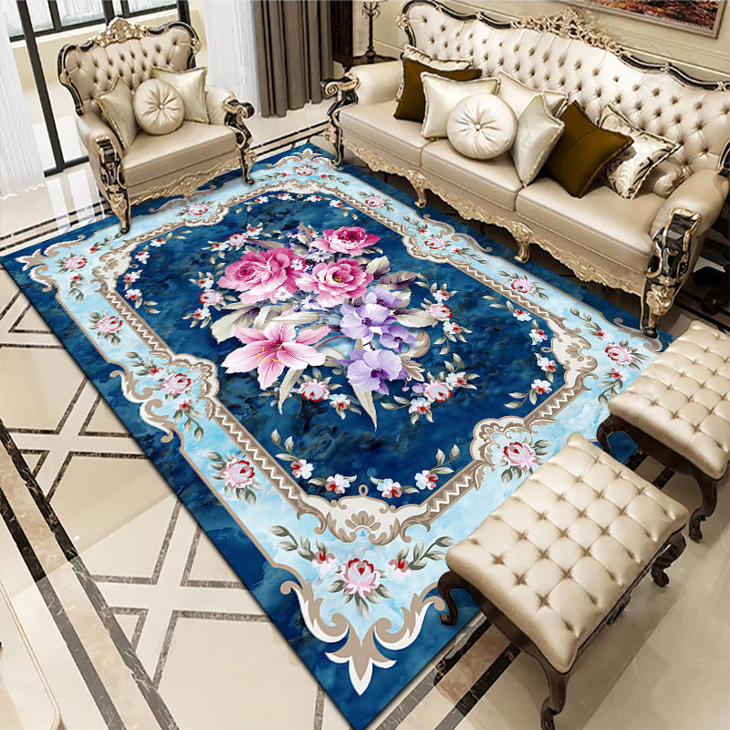 Multicolored living room carpet American floral design carpet synthetic easy-care non-slip carpet