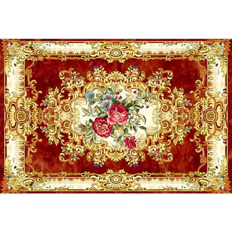 Multicolored living room carpet American floral design carpet synthetic easy-care non-slip carpet
