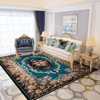 Southwestern Living Room Carpet Multicolored Floral Pattern Area Rug Polyester Non-Slip Back Easy Care Rug
