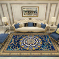 Southwestern Living Room Carpet Multicolored Floral Pattern Area Rug Polyester Non-Slip Back Easy Care Rug