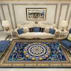 Southwestern Living Room Carpet Multicolored Floral Pattern Area Rug Polyester Non-Slip Back Easy Care Rug