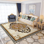 Southwestern Living Room Carpet Multicolored Floral Pattern Area Rug Polyester Non-Slip Back Easy Care Rug
