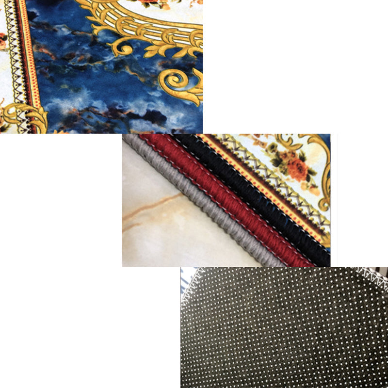 Americana Floral Pattern Rug Multicolored Polypropylene Area Rug Pet Friendly Machine Washable Indoor Rug for Living Room