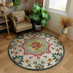 Classic Western Rug Multicolored Tribal Flower Pattern Rug Non-Slip Back Washable Rug for the Room