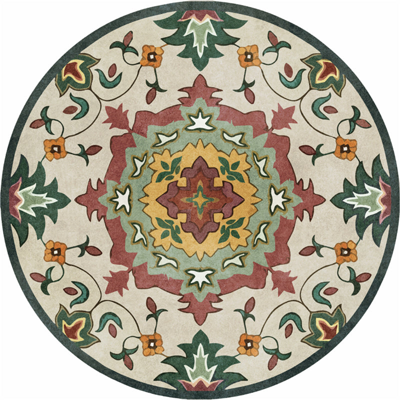 Classic Western Rug Multicolored Tribal Flower Pattern Rug Non-Slip Back Washable Rug for the Room