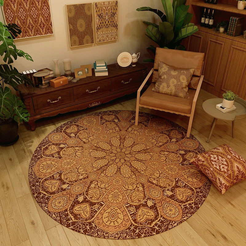 Classic Western Rug Multicolored Tribal Flower Pattern Rug Non-Slip Back Washable Rug for the Room