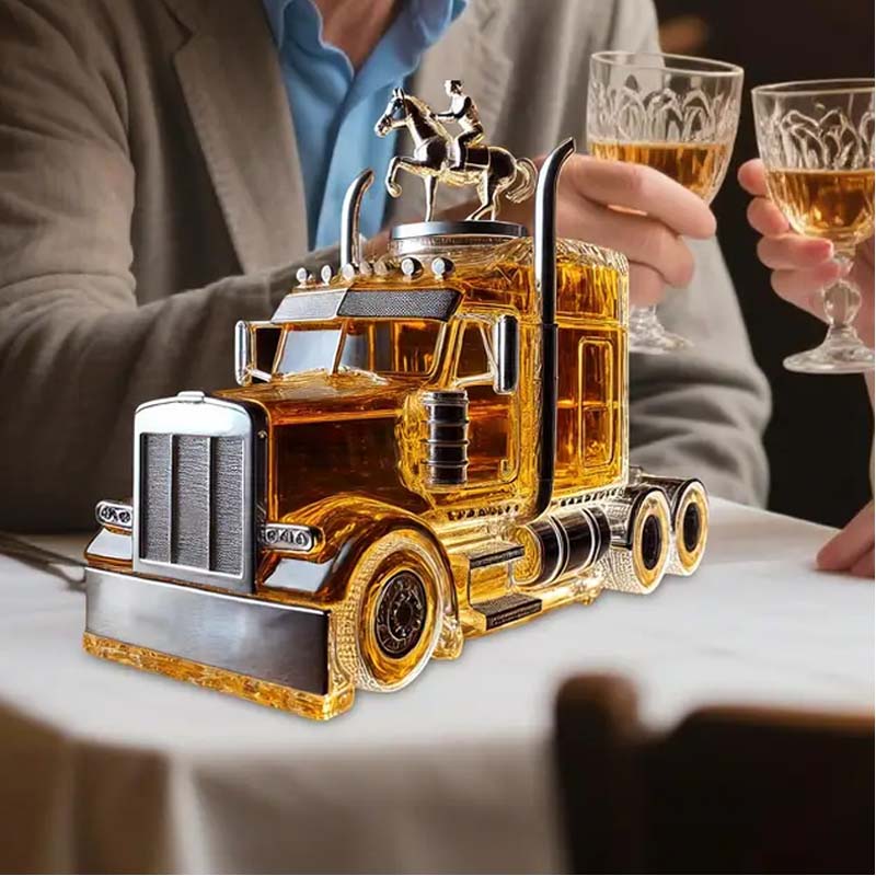 Truck Shape Glass Whiskey Bottle