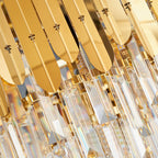 Stacked Wall Light Modernist Metal 1 Light Brass Wall Lamp with Clear Crystal Block for Nightstand