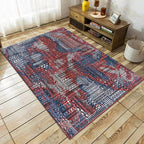 Boho-Chic Living Room Rug Multicolor Geometric Print Rug Polypropylene Machine Washable Non-Slip Back Rug