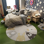 Casual Kids Bedroom Rug Multicolor Cartoon Indoor Rug Polyester Non-Slip Easy Care Area Rug