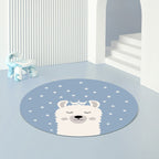 Relaxing Cartoon Print Rug Multi-Color Polyester Rug Non-Slip Machine Washable Easy Care Rug for Kids