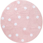 Multicolored simple rug Polyester polka dot print rug pet friendly non-slip backing rug for children's room