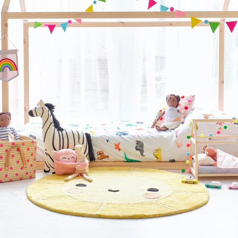 Casual Multicolored Pretty Rug Polypropylene Fairy Rug Indoor Carpet Non-slip Backing Washable Rug for Children's Room