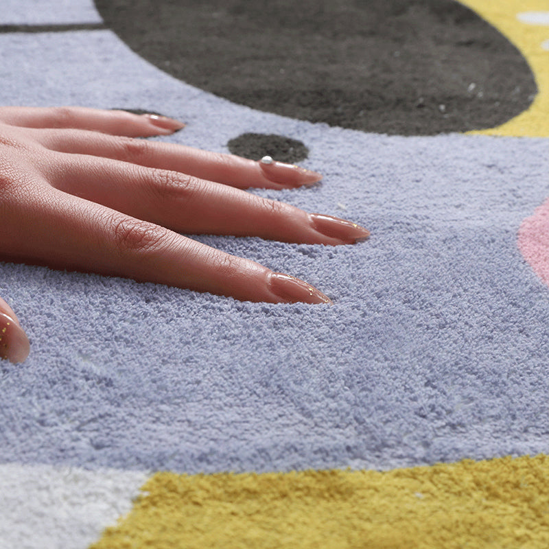 Simple Decoration Mat Multicolored Cartoon Rug Polyester Pet-Friendly Non-Slip Back Mat