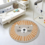 Classic Children's Room Rug Multicolored Cartoon Print Rug Polypropylene Washable Non-Slip Backing Rug