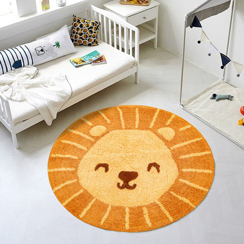 Classic Children's Room Rug Multicolored Cartoon Print Rug Polypropylene Washable Non-Slip Backing Rug