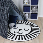 Classic Children's Room Rug Multicolored Cartoon Print Rug Polypropylene Washable Non-Slip Backing Rug