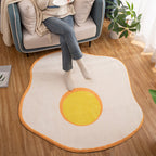 New Item Shape Egg Print Rug Yellow Funky Indoor Rug Polypropylene Pet-Friendly Easy-Care Rug for Decor